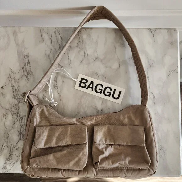BAGGU | Bags | Nwt Baggu Cargo Shoulder Bag In Dove | Poshmark